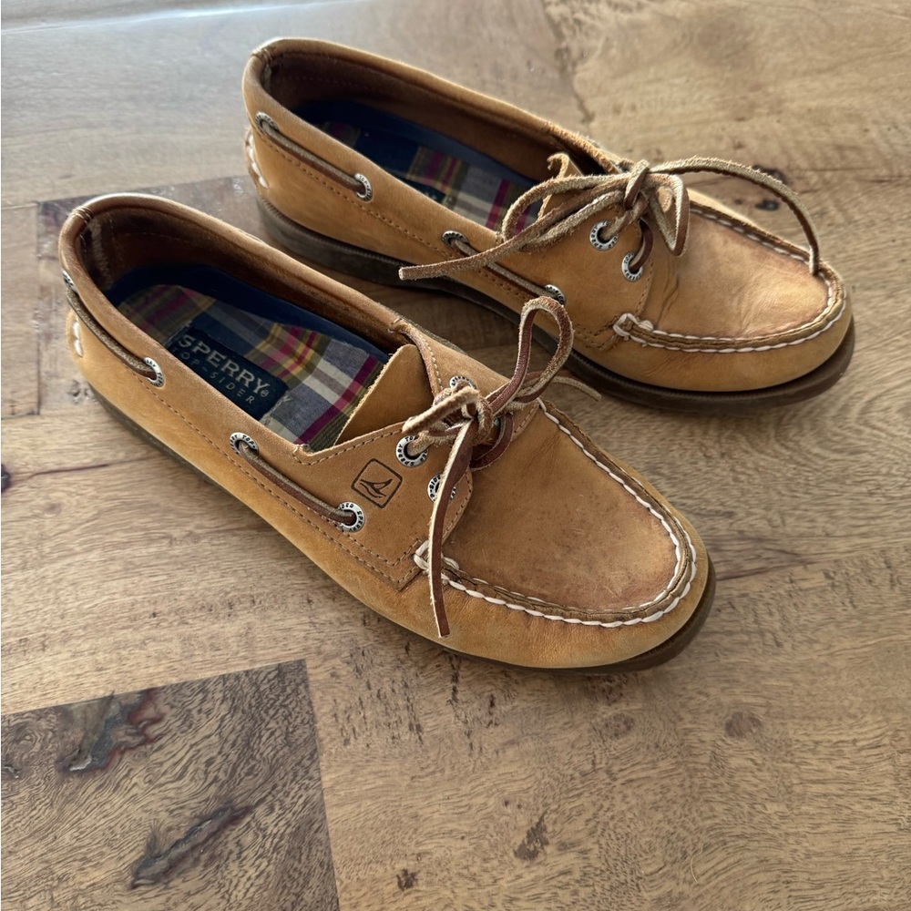 Sperry Authentic Original Sahara Brown Leather Boat Shoe nautical fisher size 6